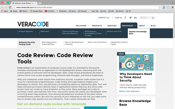 veracode -best code review tools for programmers